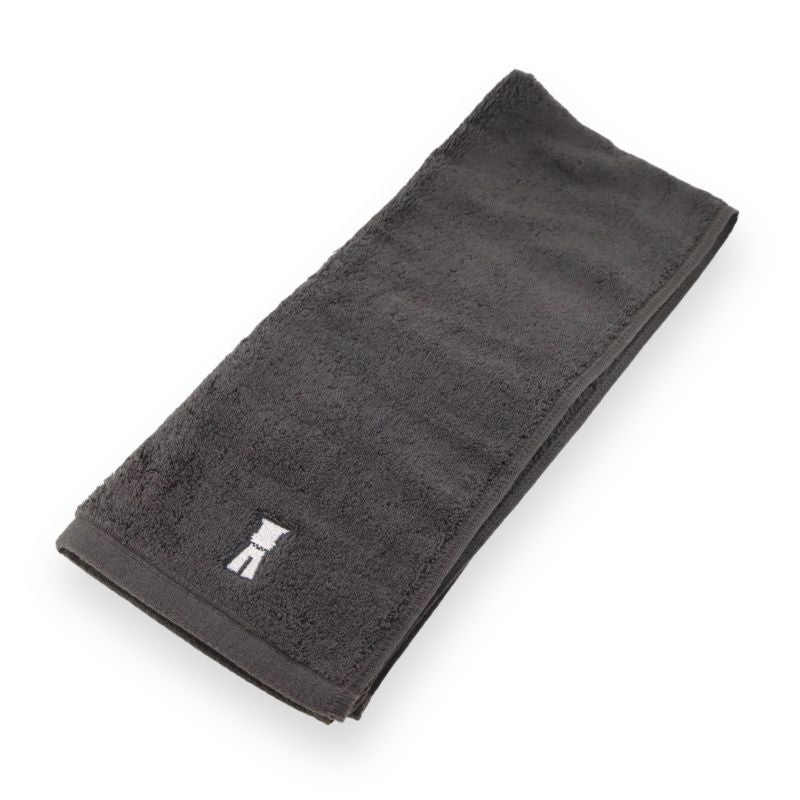 su-ha kun刺繍フェイスタオル【ダークグレー】