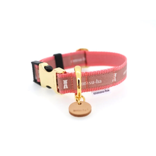 LOGO20mm 首輪【ピンク×GOLD】