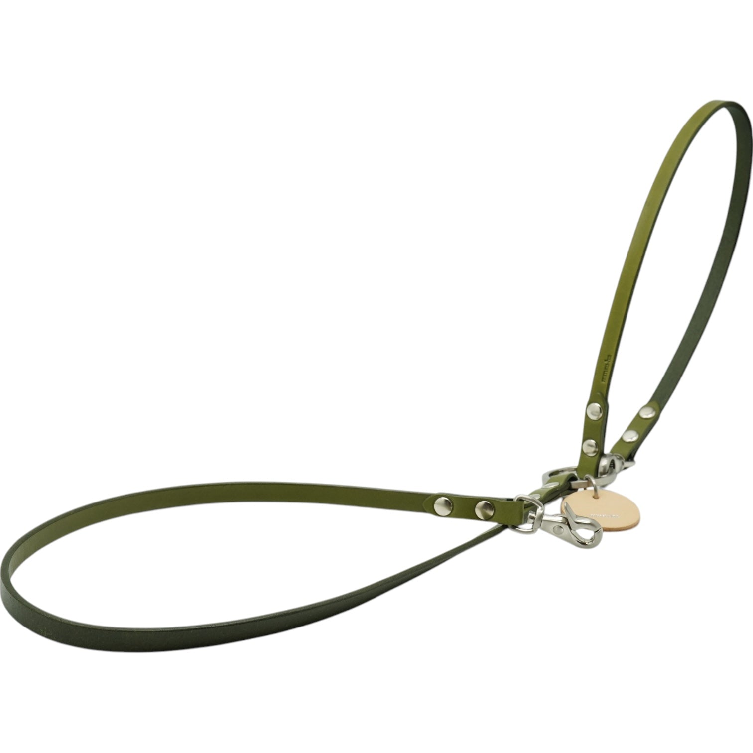 LEATHER 2stay LEAD 12mm【カーキ×SILVER】